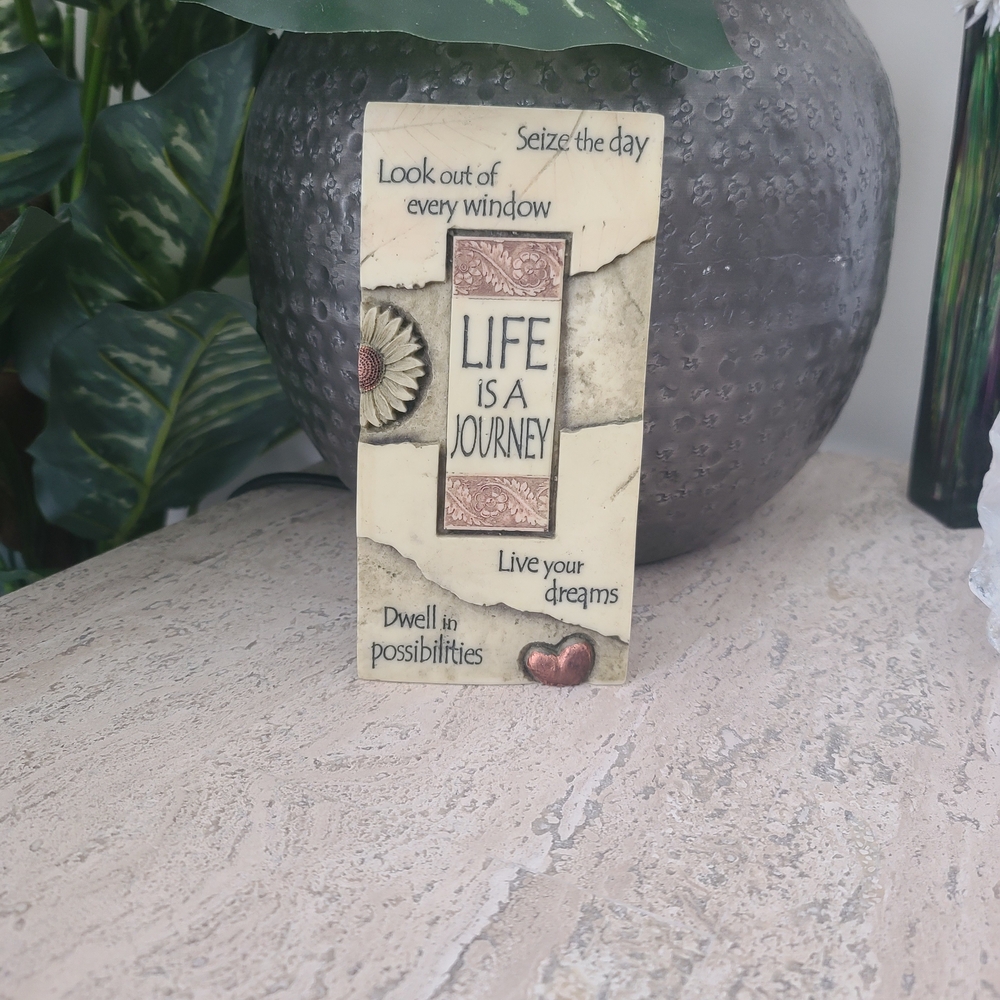 Inspirational Life Journey Plaque - Cream and Brown